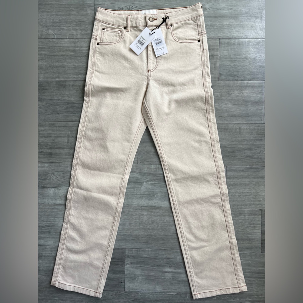 Bonpoint Abbesses straight-leg jeans in ecru, size 38 (M)
 NWT